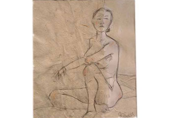 Forward Facing Female Sitting Nude